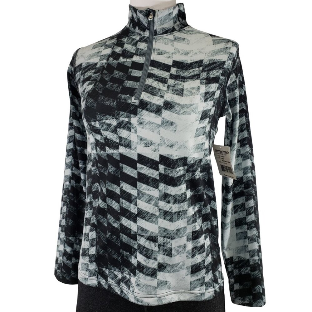 Obermeyer Grey Black 1/4 Zip Base Layer Girls 12-14, Fits Women Small, NWT